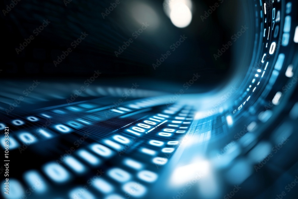 Poster exploring the depths of digital data a journey through binary code and technology