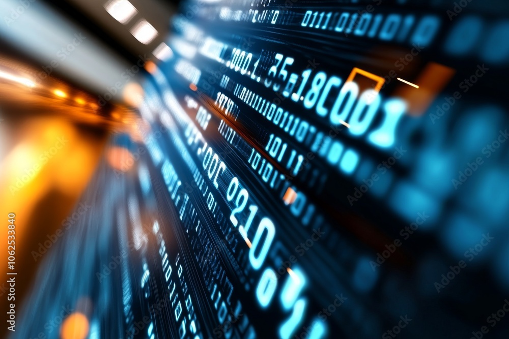 Poster exploring the depths of digital data understanding binary code and its impact on technology