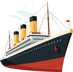 titanic ship on white background