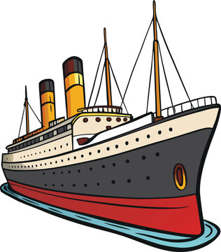titanic ship on white background