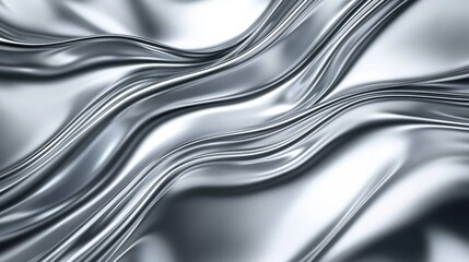 Obraz premium Abstract Silver Fabric with Wavy Lines and Smooth Texture