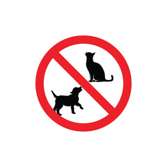 No pet or no dog sign icon isolated on white background