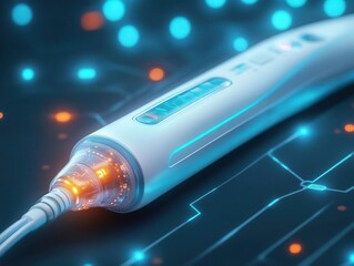 Chronic disease care with vibrant medical devices, sleek design, soft lighting, modern healthcare, photo-realistic