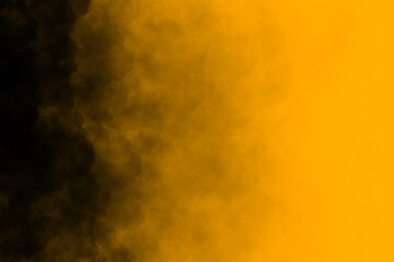 Yellow smoke on black background