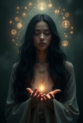 portrait of a woman in a dark night