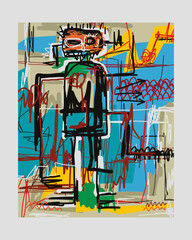 Drawing abstract. Colour backgrounds. Art illustration