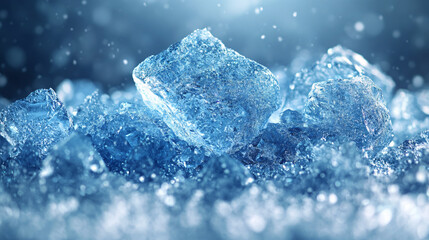 Obraz premium A serene overhead shot of intricate ice textures, perfect for winter-themed designs, seasonal backgrounds, and marketing materials for cold-weather events.