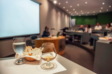 Close-Up of Cognac and Water During Sommelier Training Class