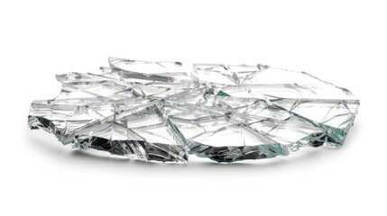 
Isolation concept of large broken glass on white background.