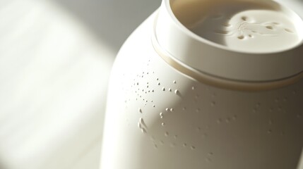 Closeup of a White Ceramic Jar with a Unique Design