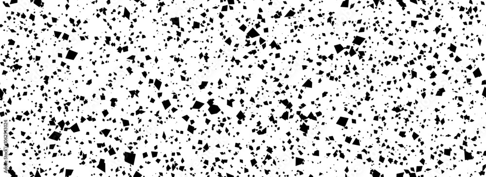 Poster dotted seamless pattern. grunge dripped sprinkles, particles, dust or splashes wallpaper. black and 