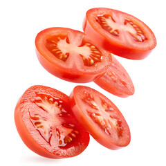 tomato slices isolated on white background