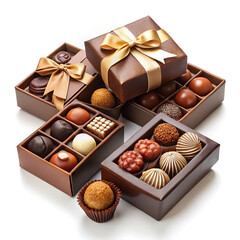 chocolate box   on white background