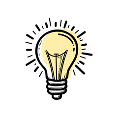 Lamp, bulb, idea icon illutration