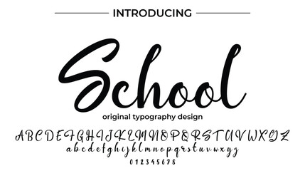 School Font Stylish brush painted an uppercase vector letters, alphabet, typeface