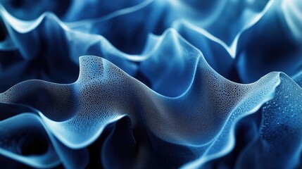 Obraz premium Abstract Blue Wavy Surface with Textured Pattern