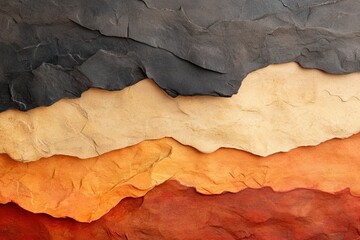 Fototapeta premium Abstract layered texture in earthy colors on a white background.