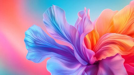 Fototapeta premium Colorful petals with vibrant hues on a soft gradient background.