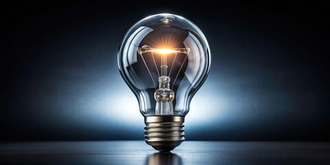 Wide angle crystal show piece light bulb glowing in the dark