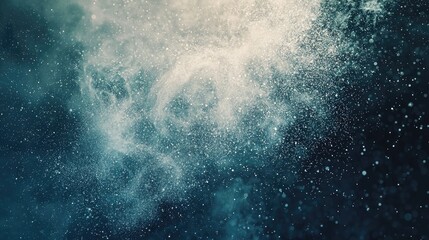Obraz premium Abstract Blue Background with White Sparkles and Bokeh