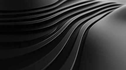 Obraz premium Abstract Black Curved Lines Forming a Wavy Pattern