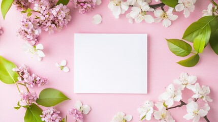 A beautifully designed birthday invitation card frame background featuring a top view, flat lay arrangement. The frame is elegantly crafted with colorful confetti and cheerful decorations, 