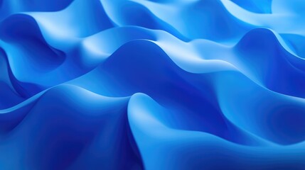 Obraz premium Abstract Blue Wavy Surface with Smooth, Flowing Lines
