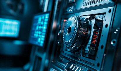 Fototapeta premium Exploring innovative technology and design in modern digital equipment display