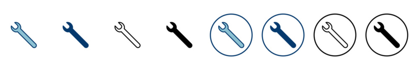 wrench icon vector isolated on white background. Wrench vector icon. Spanner symbol