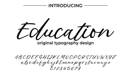 Education Font Stylish brush painted an uppercase vector letters, alphabet, typeface