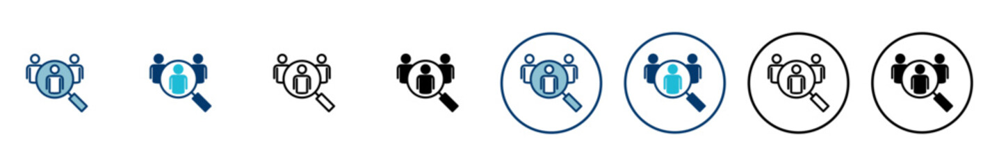 Hiring icon vector isolated on white background. Human resources concept. Recruitment. Search job vacancy icon. Hire. Find people icon