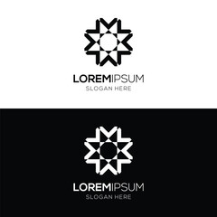Black and White Islamic Decoration Logo Design Template