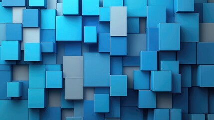 Abstract Geometric Pattern of Blue and White Squares