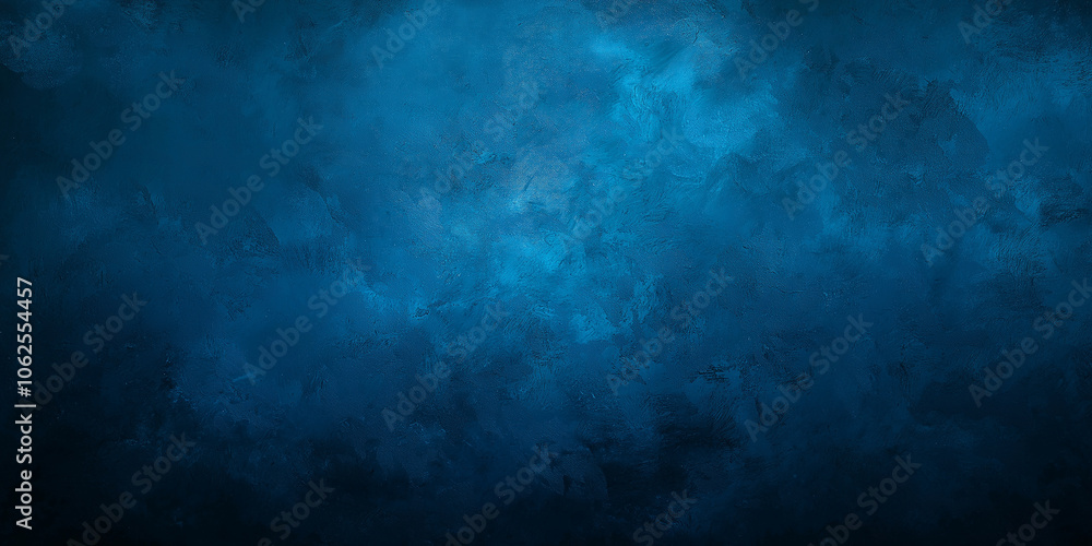 Poster Deep blue textured background creating dramatic atmosphere