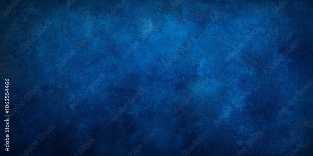 Poster Deep blue textured background creating dramatic atmosphere