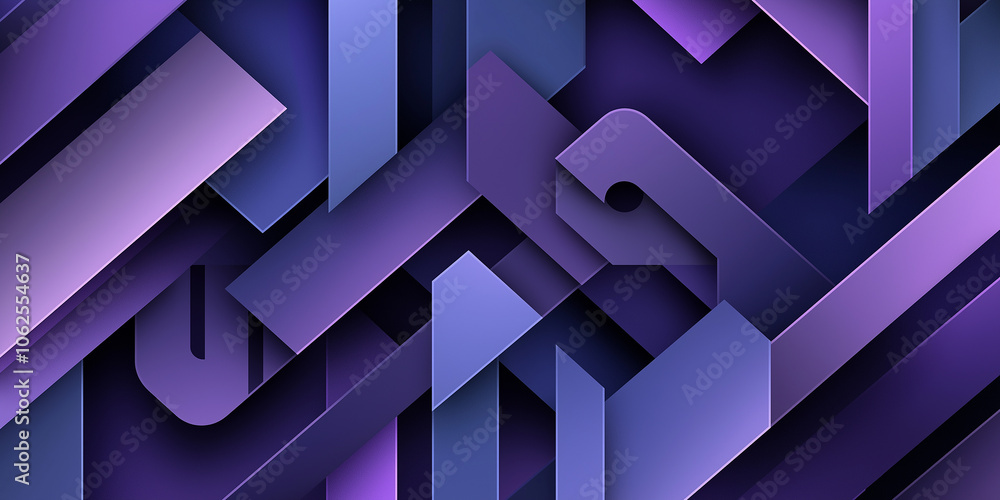 Aufkleber modern purple abstract geometric background with stripes creating dynamic composition