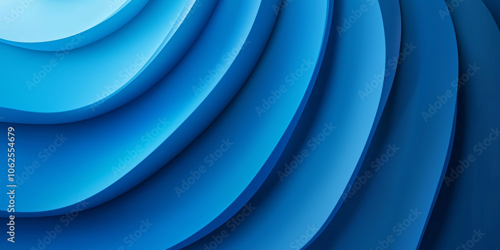 Poster abstract blue wavy shapes creating modern background design