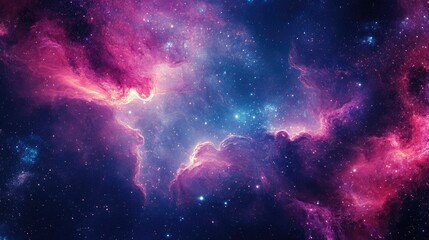 A Cosmic Landscape of Nebulae and Stars in Deep Space