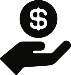 Money icon vector design symbol in a flat color glyph pictogram illustration