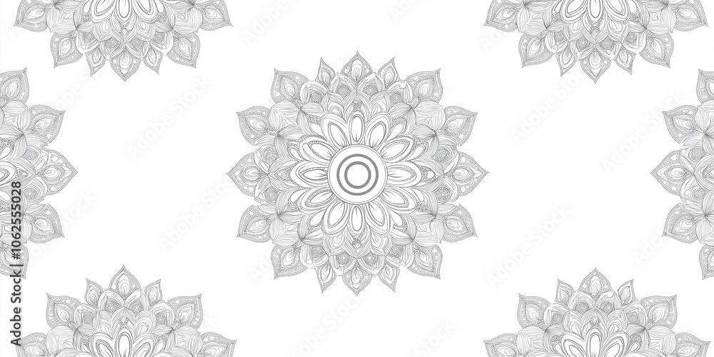 Poster circular mandala pattern creating a seamless background design