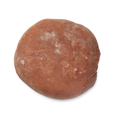 Chocolate dough isolated on white, top view