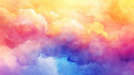 Abstract Watercolor Painting with Blending Colors