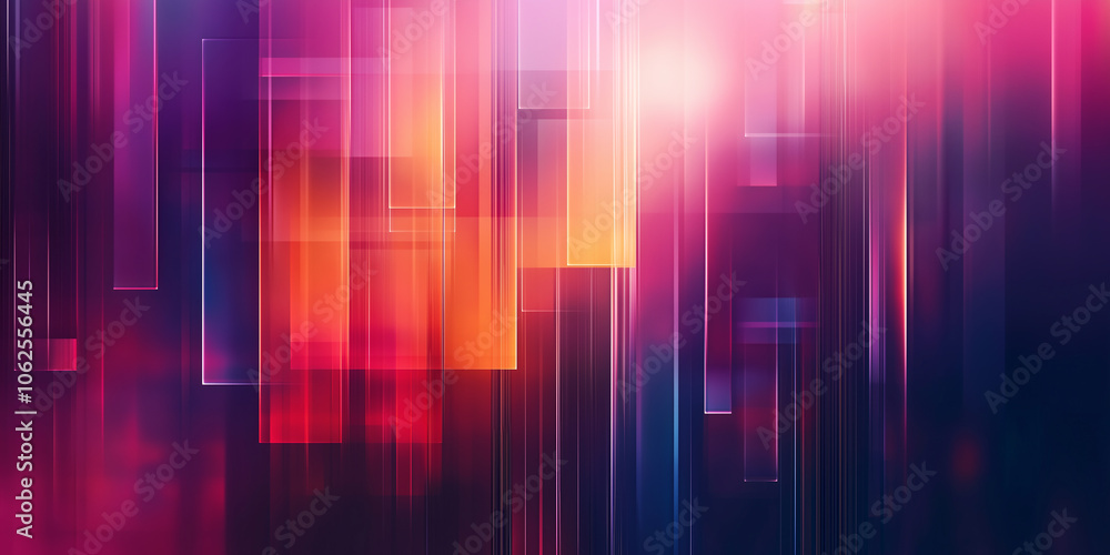 Poster Abstract geometric shapes creating vibrant and modern background design