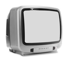 One retro tv set isolated on white