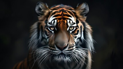 A majestic tiger looking directly at the camera.