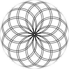 Simple beautiful mandala, geometric pattern for coloring for children and adults