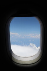 비행기, 비행기내부, 구름, 하늘, 항공, 비행기, 창밖, 하늘, 하늘색, 구름, 흰색, 
