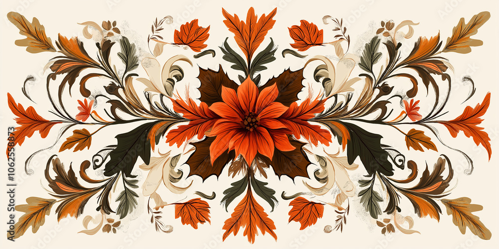 Poster autumn floral ornament creating a stunning visual display