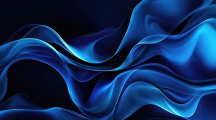 Obraz premium Abstract Blue and Black Swirling Waves