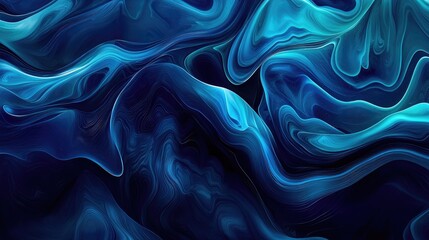 Fototapeta premium Abstract Swirling Blue and Black Liquid Pattern